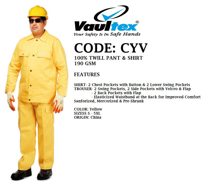 Pant Shirt Twill Yellow