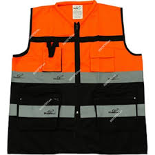 Safety Vest Orange And Black Color