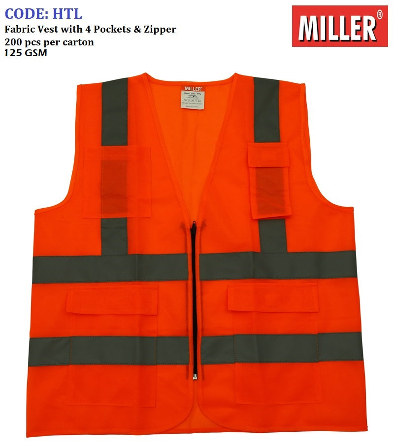 Safety Vest Orange With Pockets