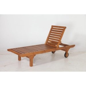 Wooden Sun Lounger With Wheels